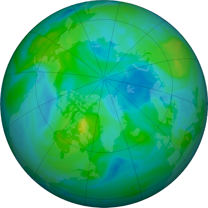 Arctic ozone map for 28 August 2023